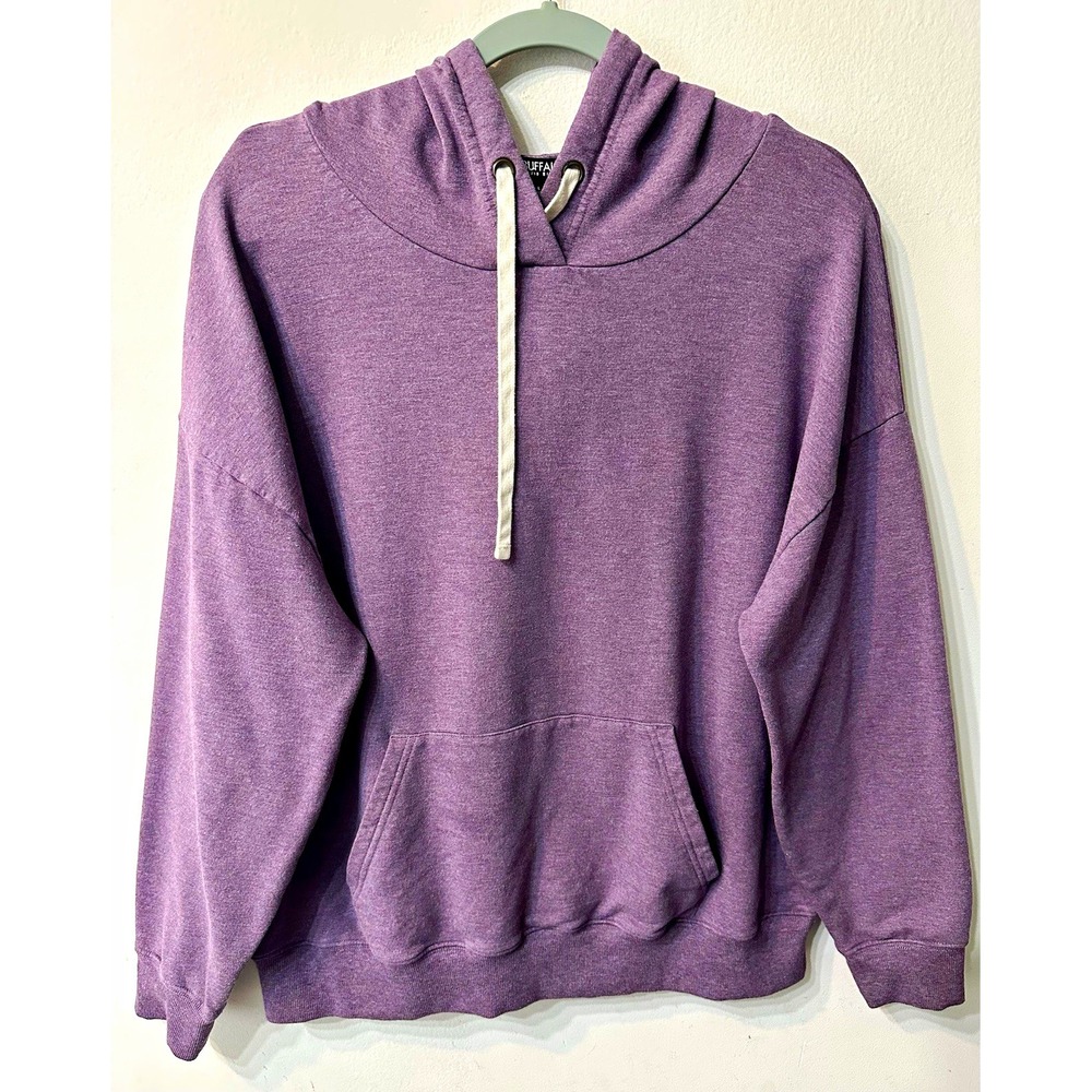 Buffalo David Bitton Womens Hoodie Size L Heather Purple Pullover Soft Stretch